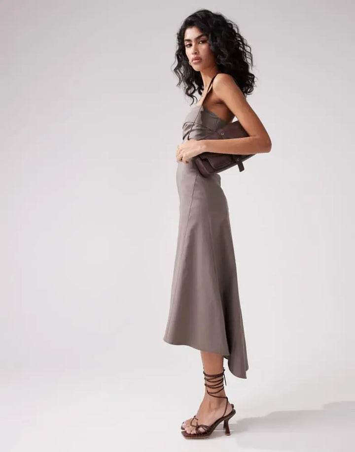 Rochie midi ASOS, maro
