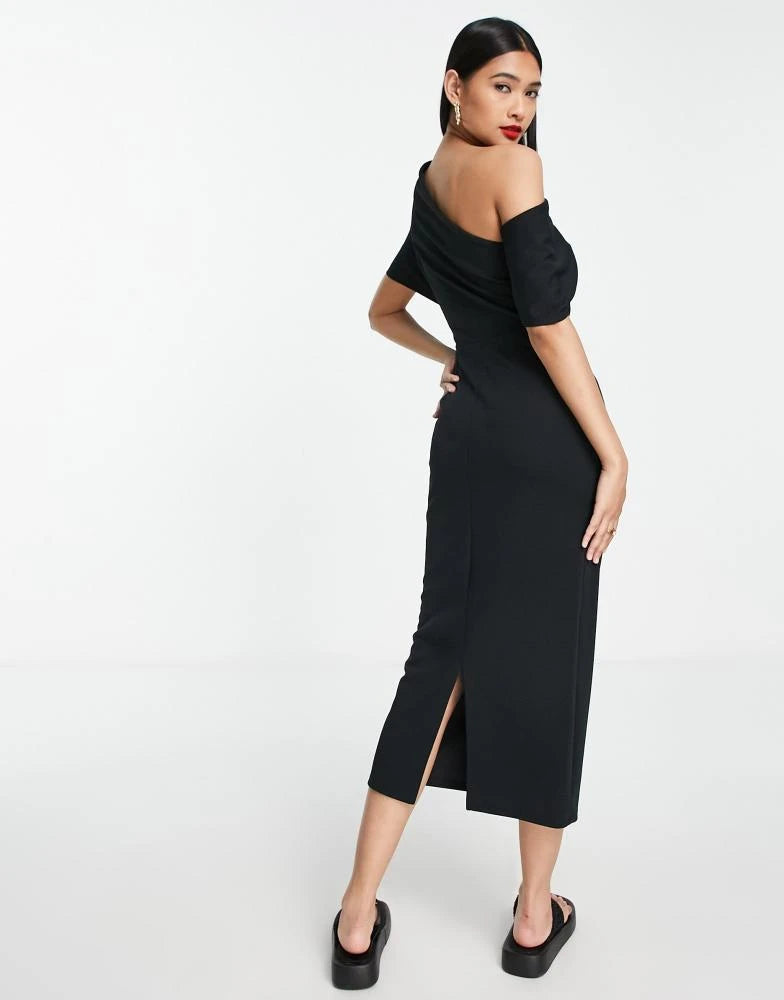 ASOS midi ruha, fekete