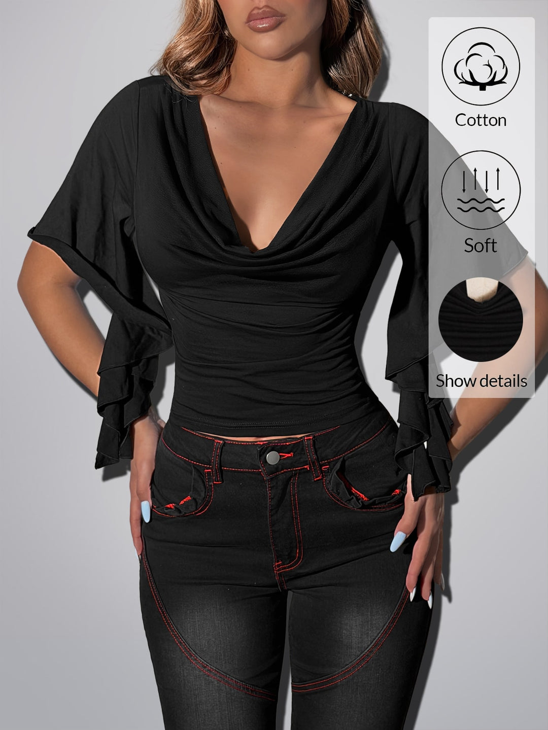 Top SHEIN, negru