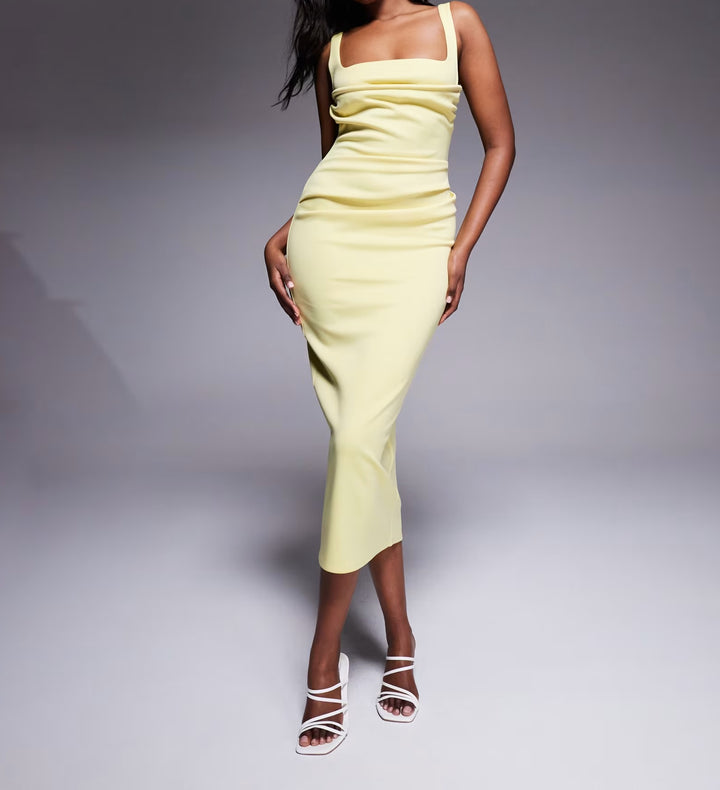 Rochie midi ASOS, galben