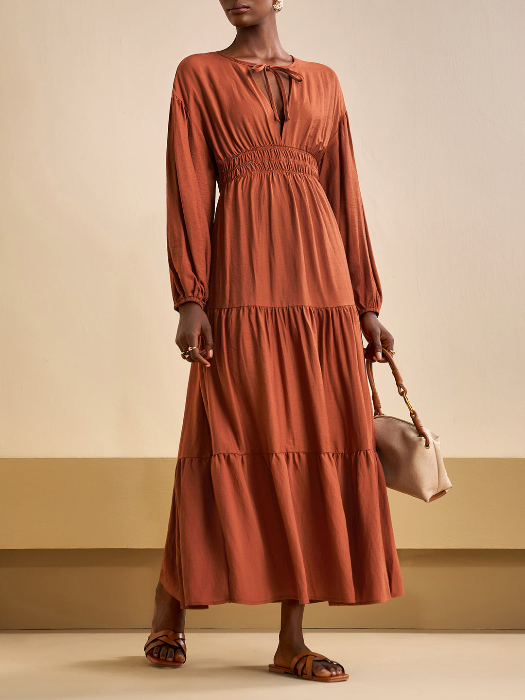 Rochie maxi SHEIN, maro