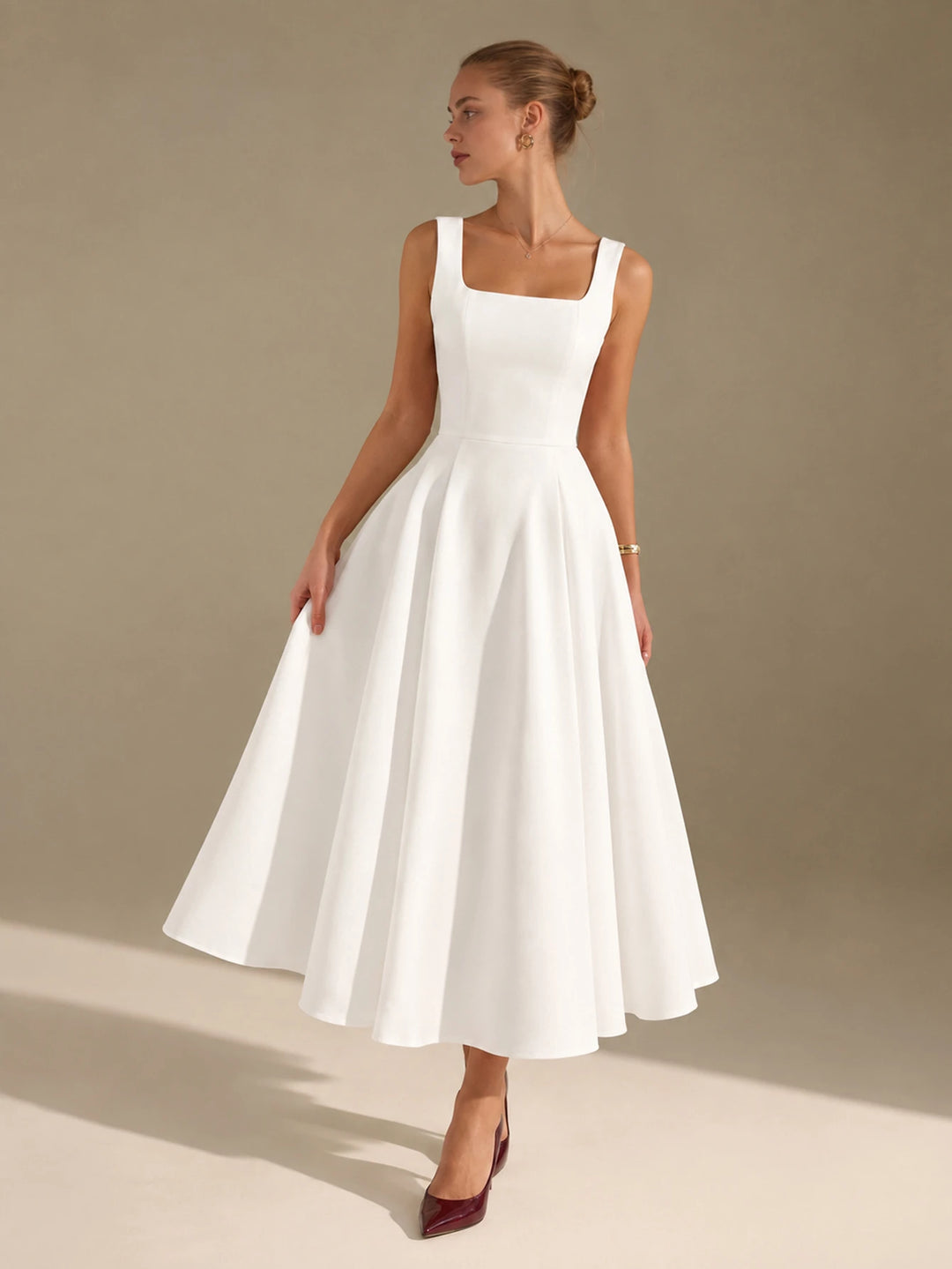 Rochie midi SHEIN, alb