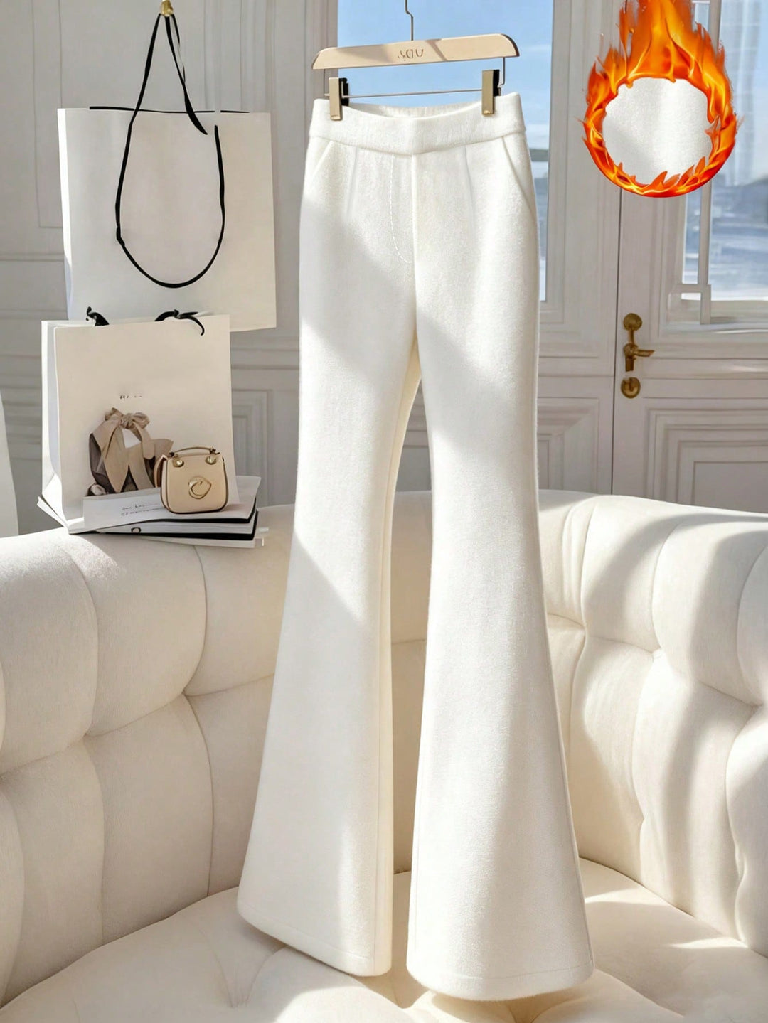 Pantaloni SHEIN, alb