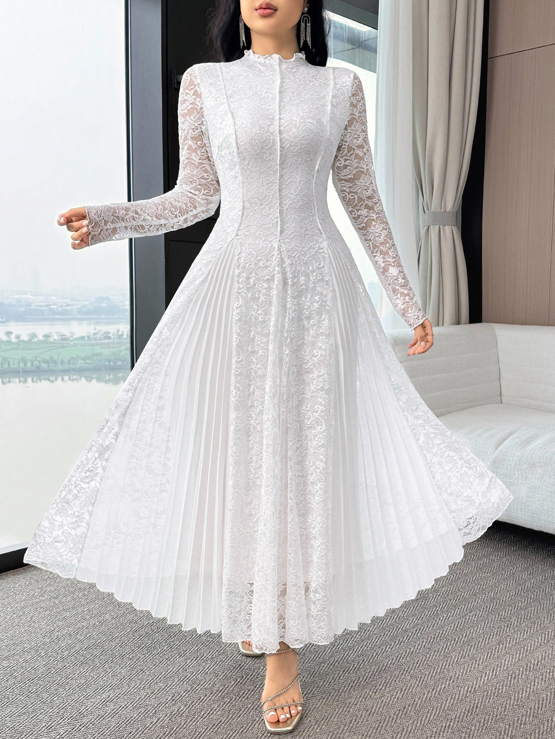 Rochie maxi SHEIN, alb