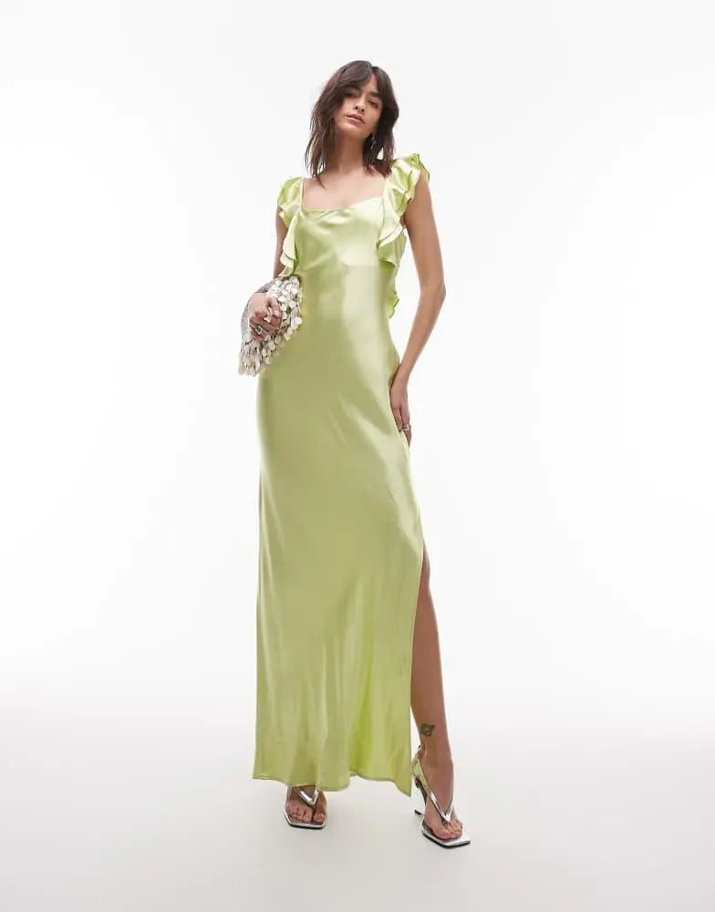 Rochie maxi TOPSHOP, verde