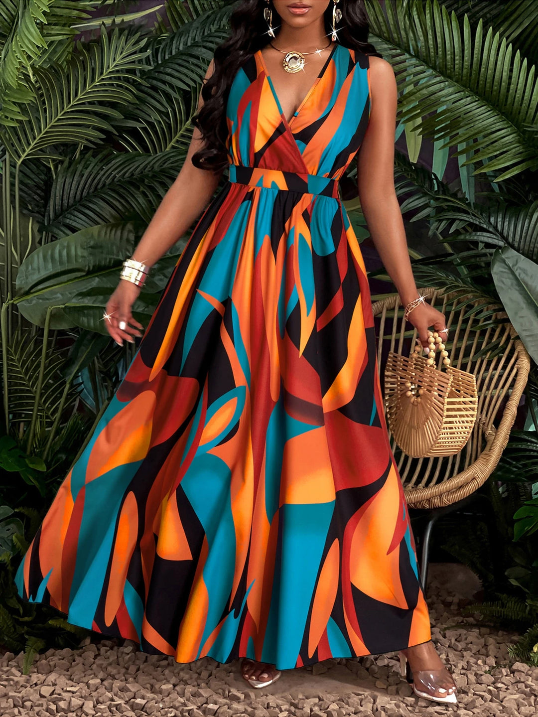 Rochie maxi SHEIN, mix culori