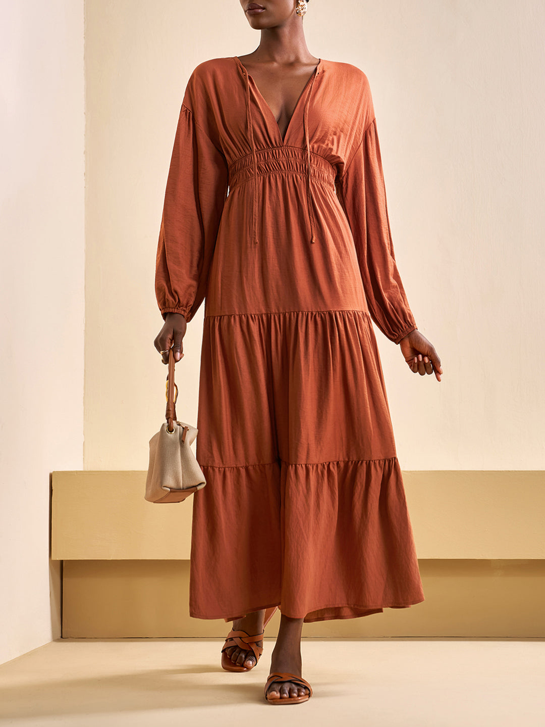 Rochie maxi SHEIN, maro