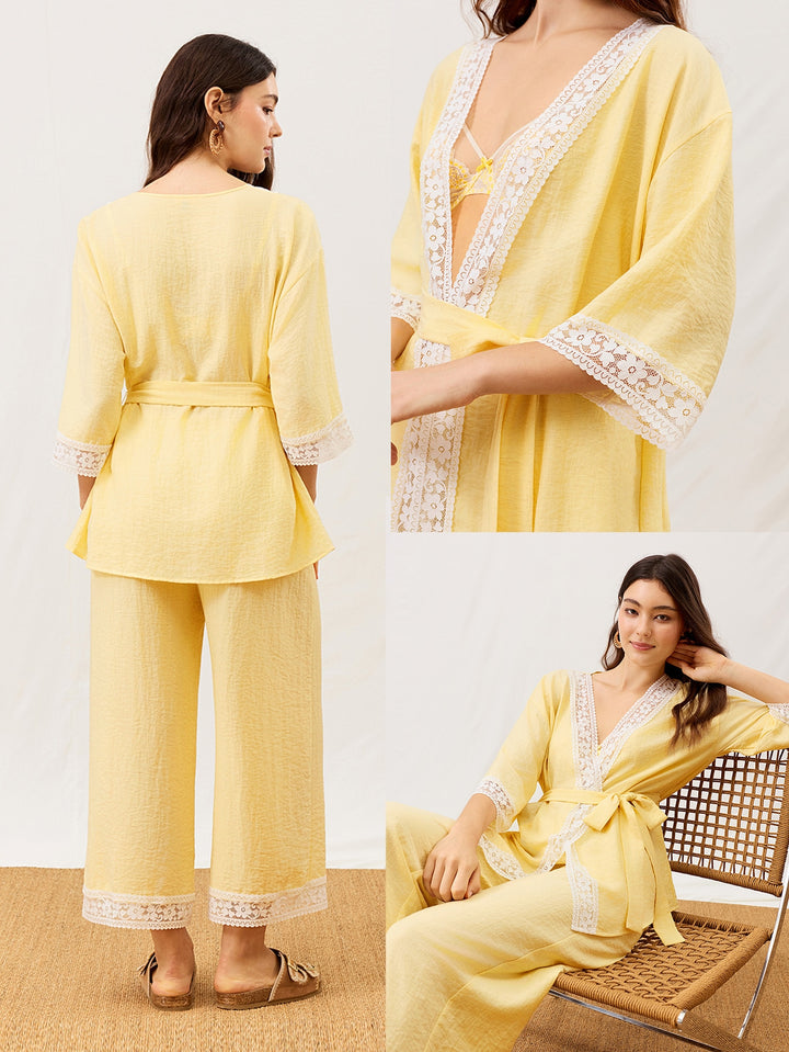 Set pijamale SHEIN, galben