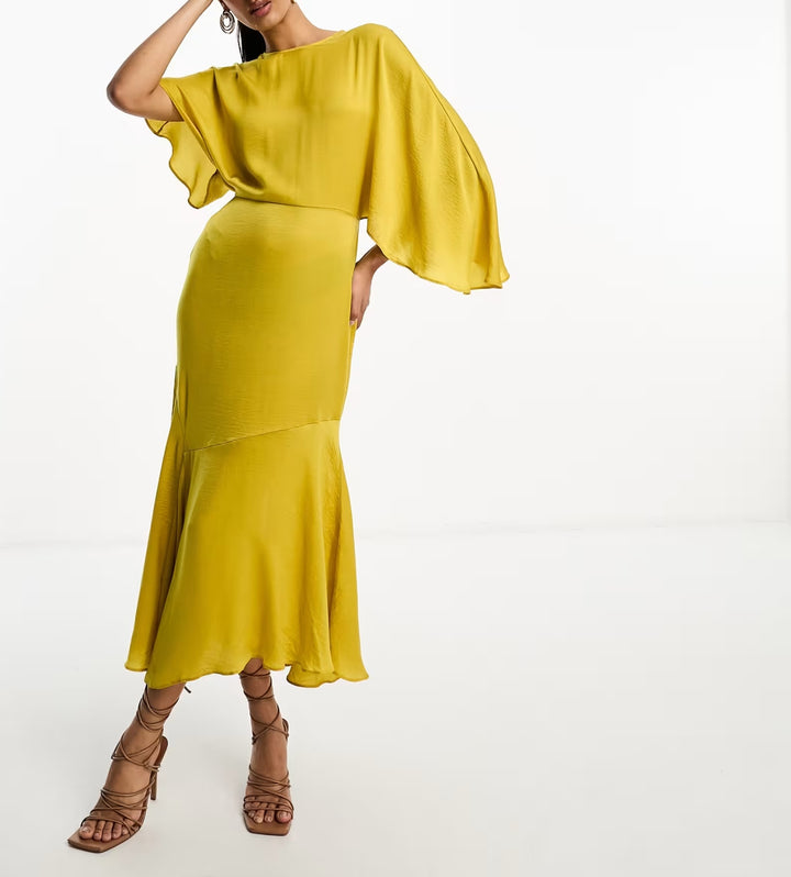 Rochie midi ASOS, galben