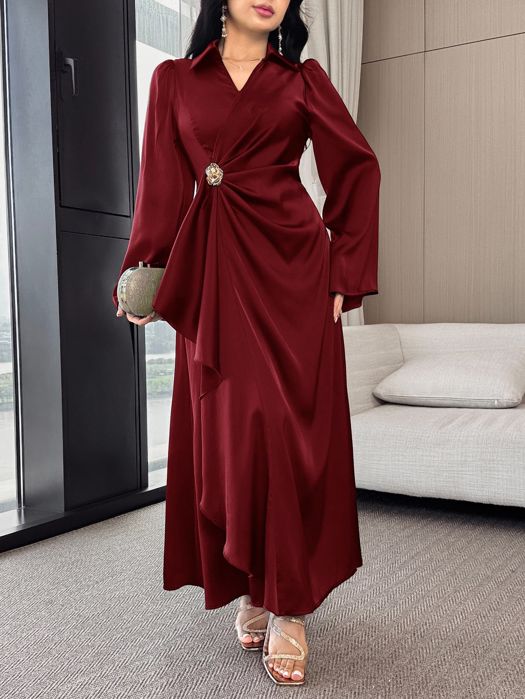 Rochie maxi SHEIN, vișiniu