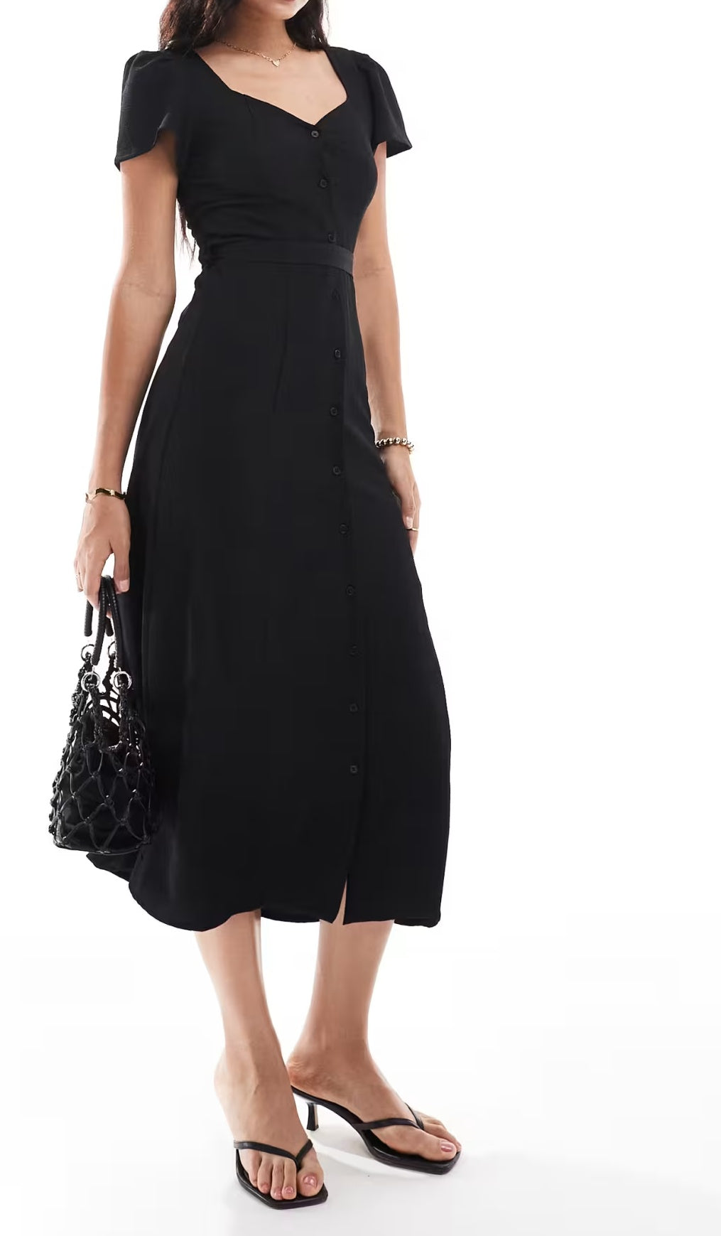 Rochie midi ASOS, negru