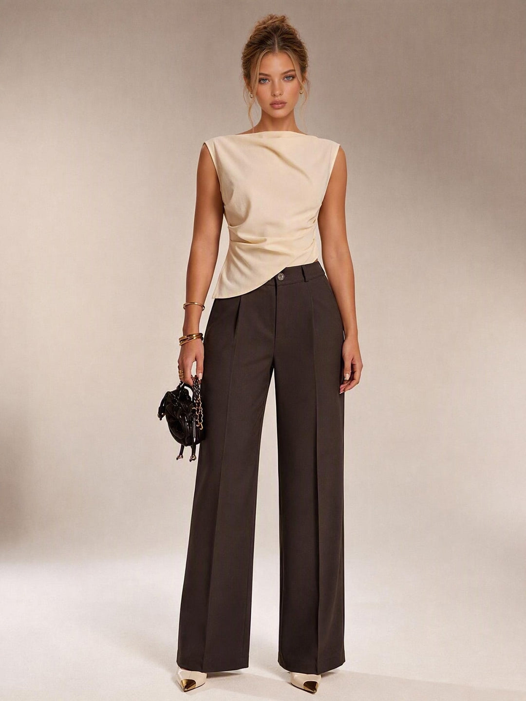 Pantalon SHEIN, maro
