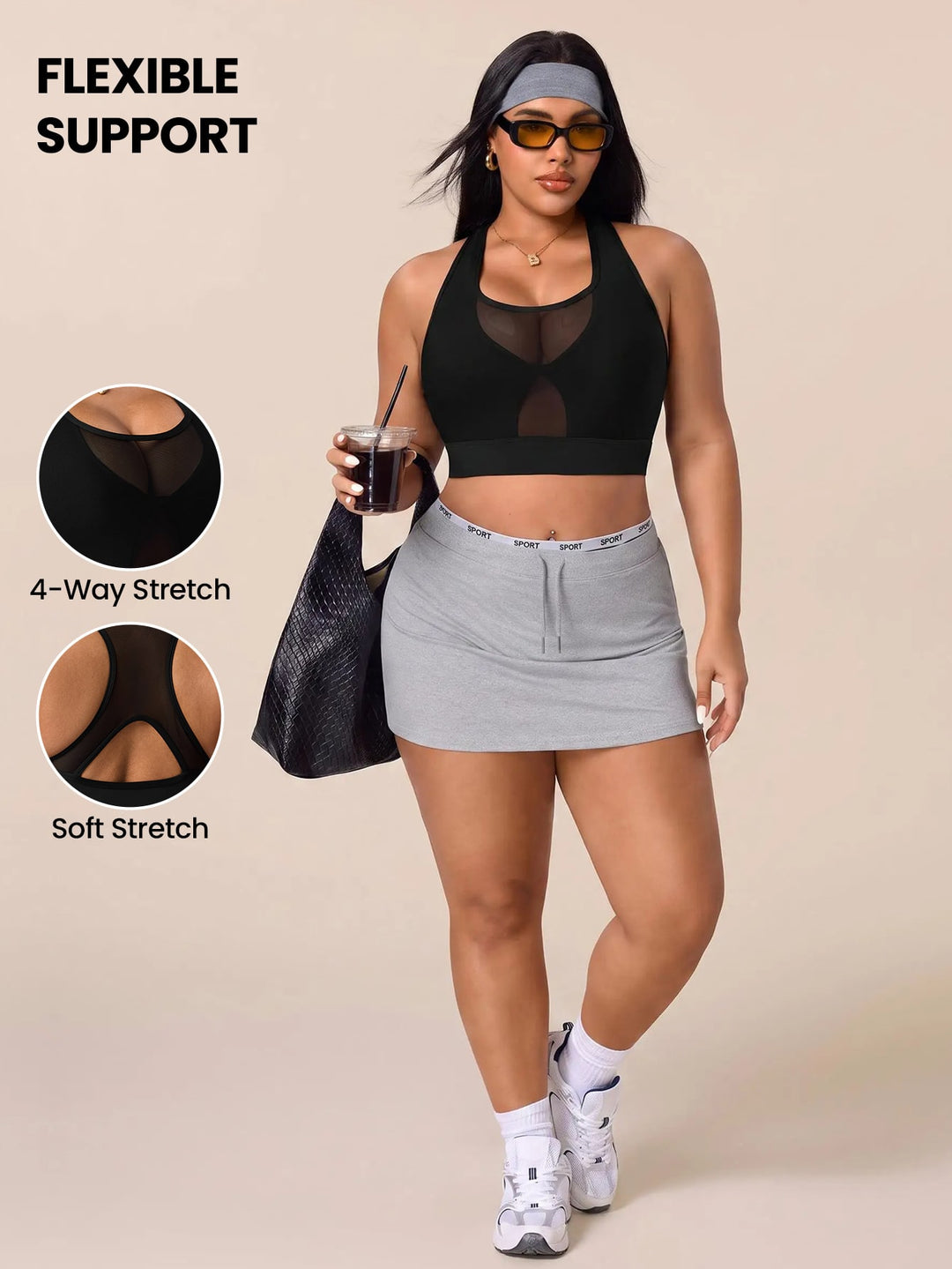 Sutien sport SHEIN, negru