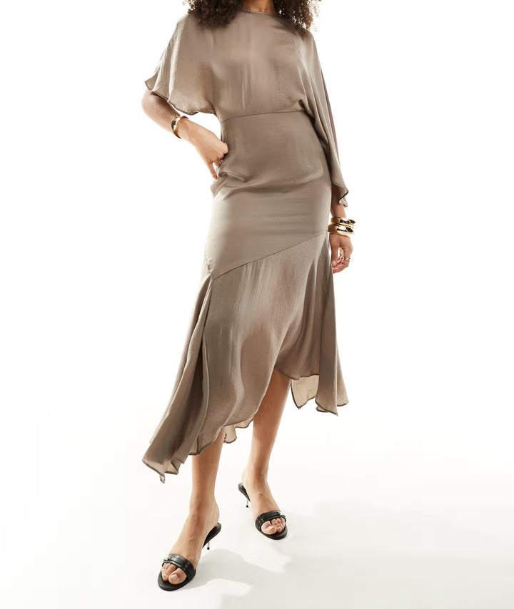 Rochie midi ASOS, maro