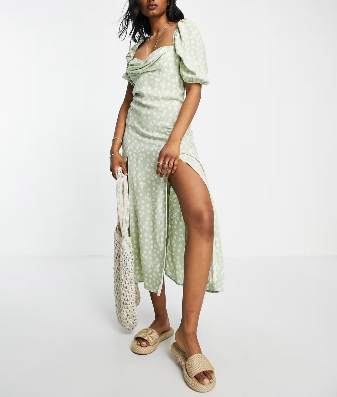 Rochie midi ASOS, verde