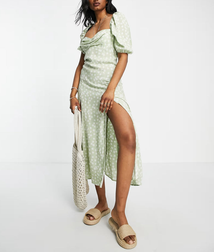 Rochie midi ASOS, verde