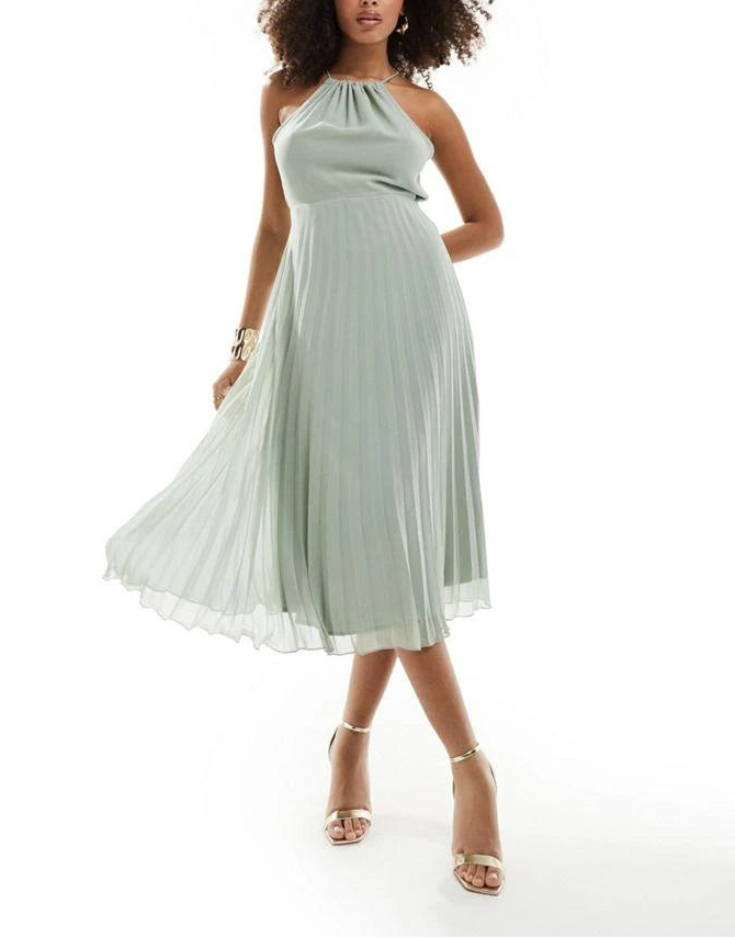 Rochie midi ASOS, verde