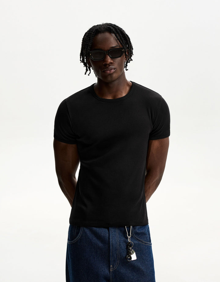 Póló BERSHKA, fekete