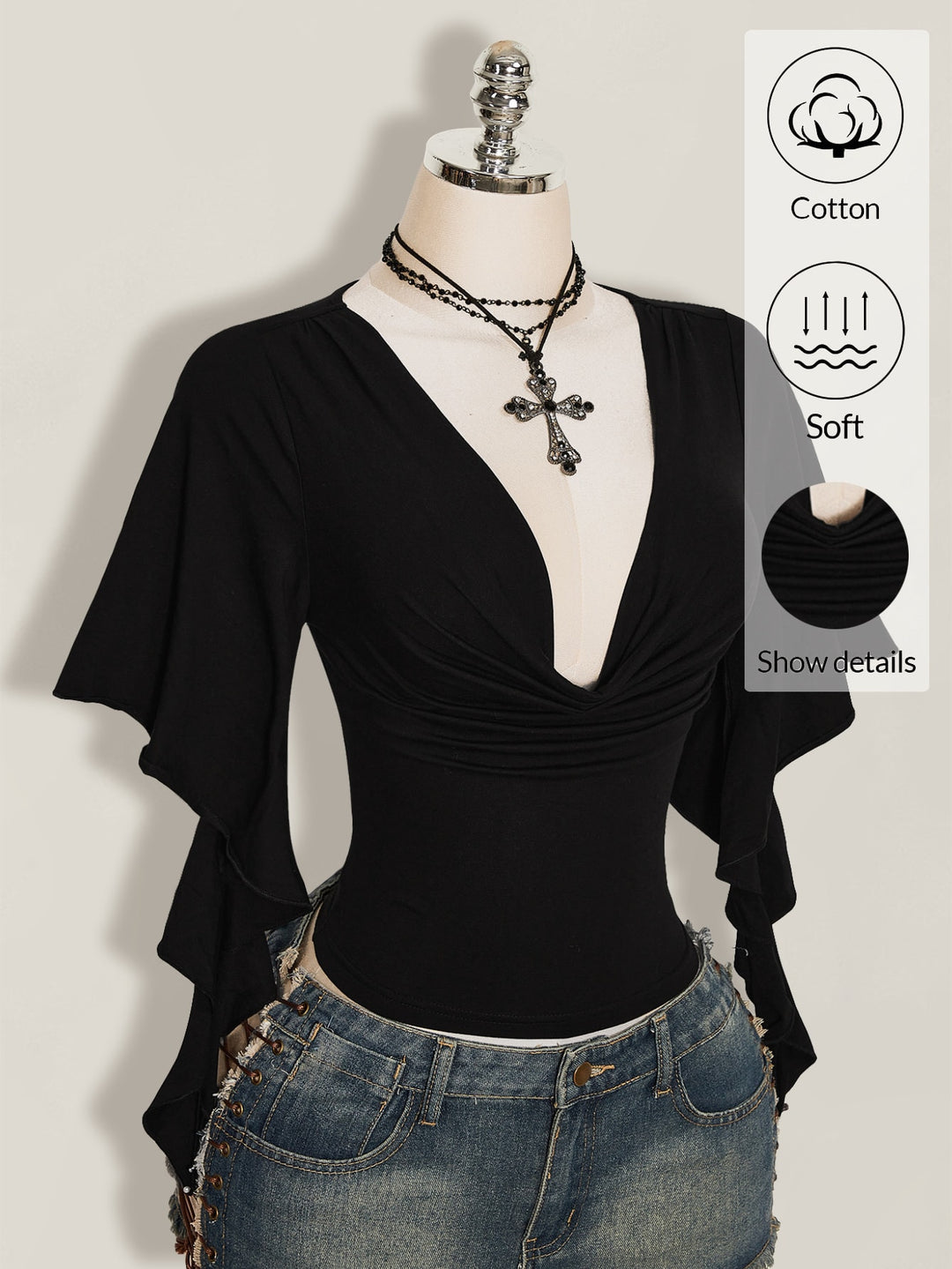 Top SHEIN, negru