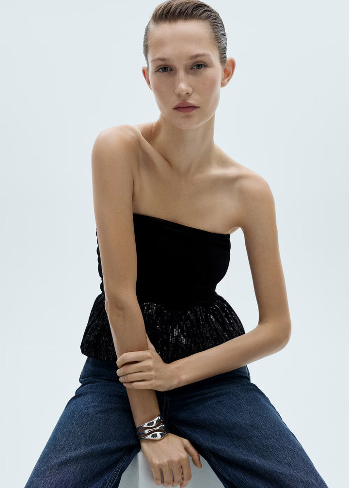 Top MANGO, negru