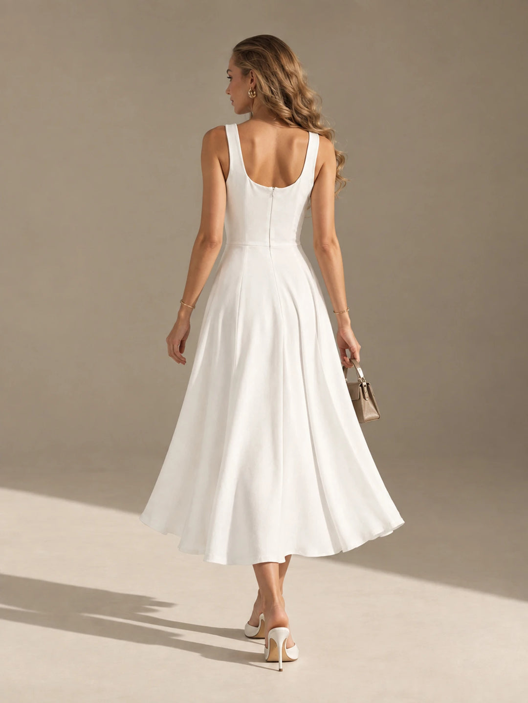 Rochie midi SHEIN, alb