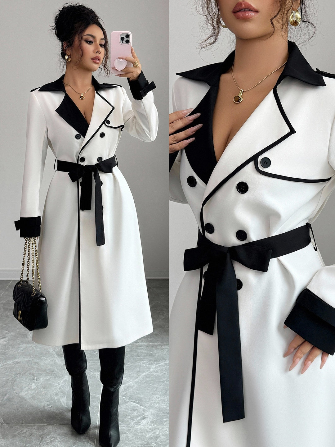 Trench SHEIN, mix culori