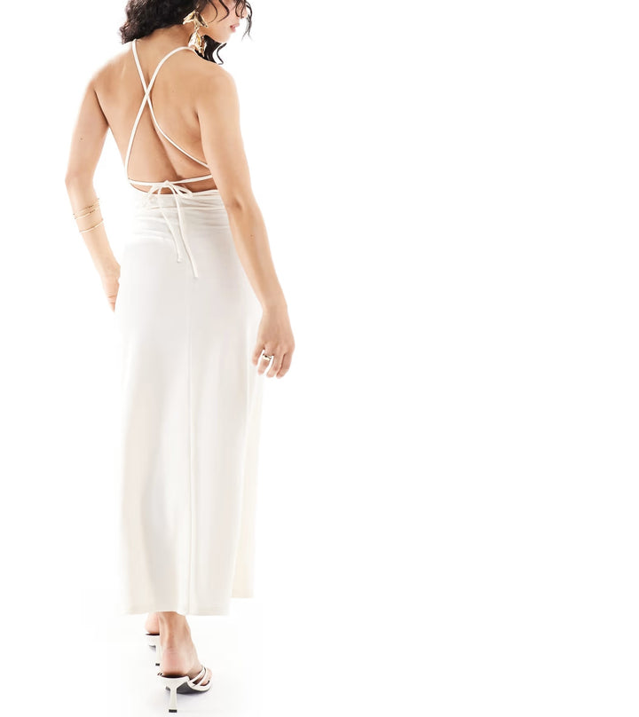 ASOS maxi ruha, krém