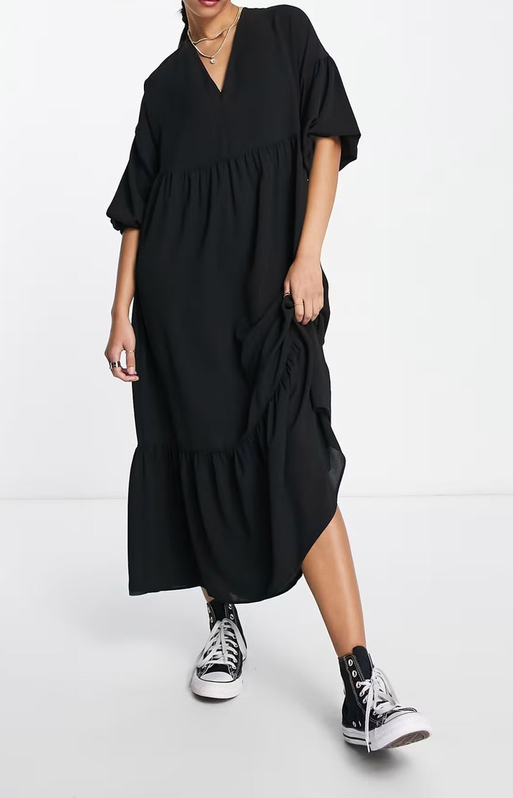 ASOS midi ruha, fekete