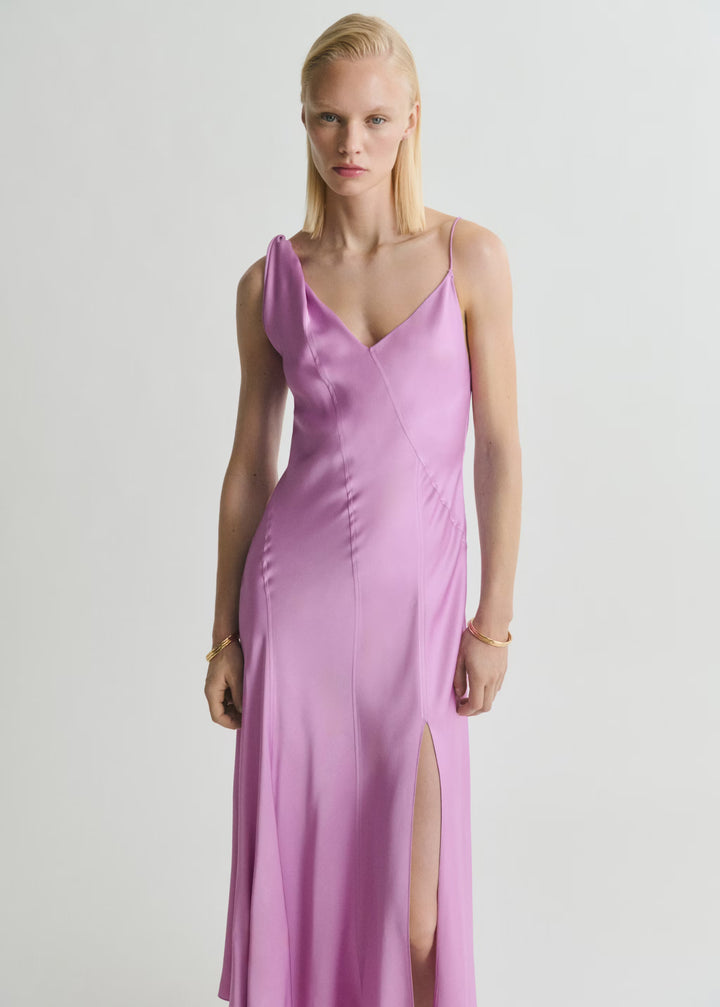 Rochie maxi MANGO, roz
