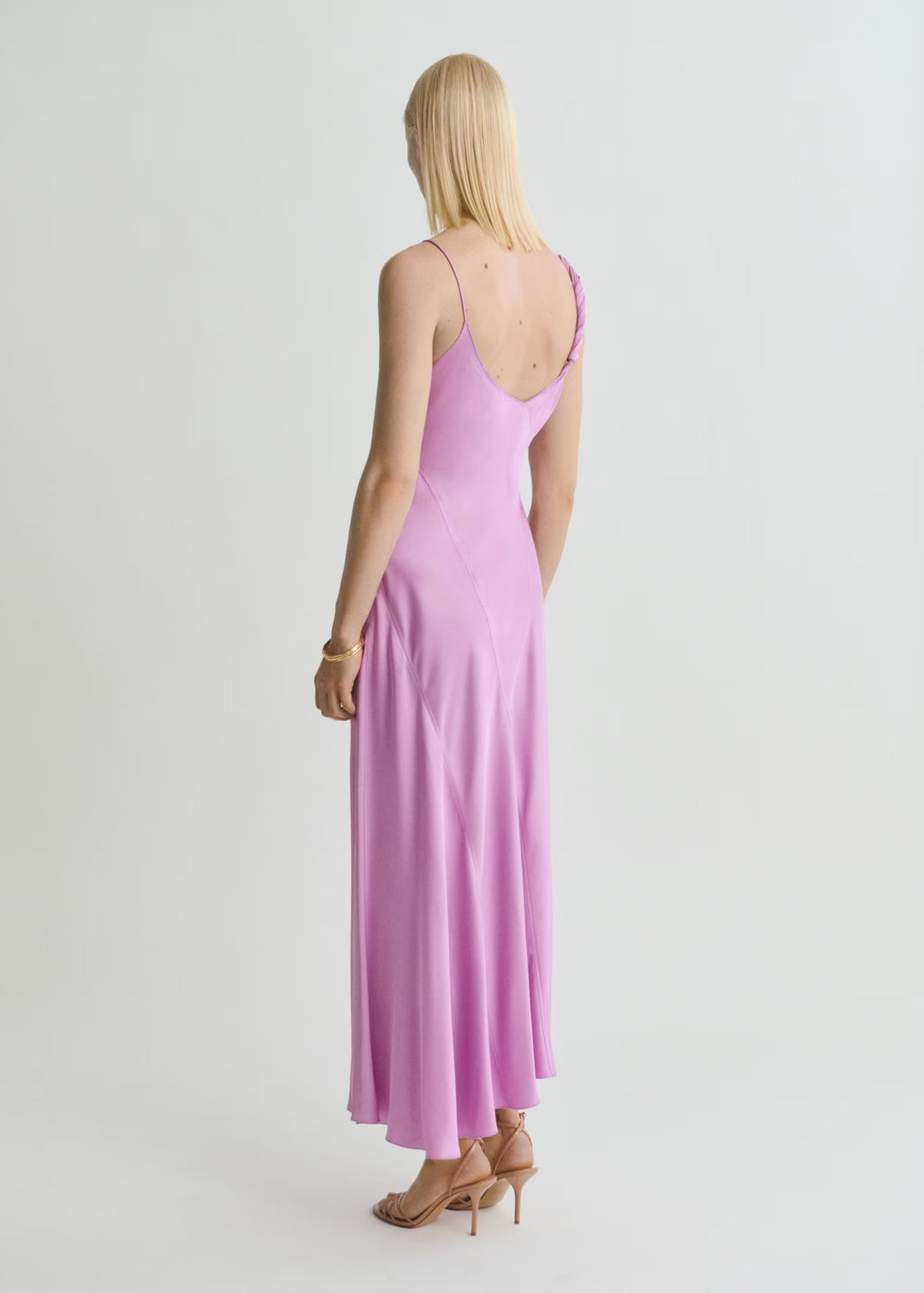 Rochie maxi MANGO, roz