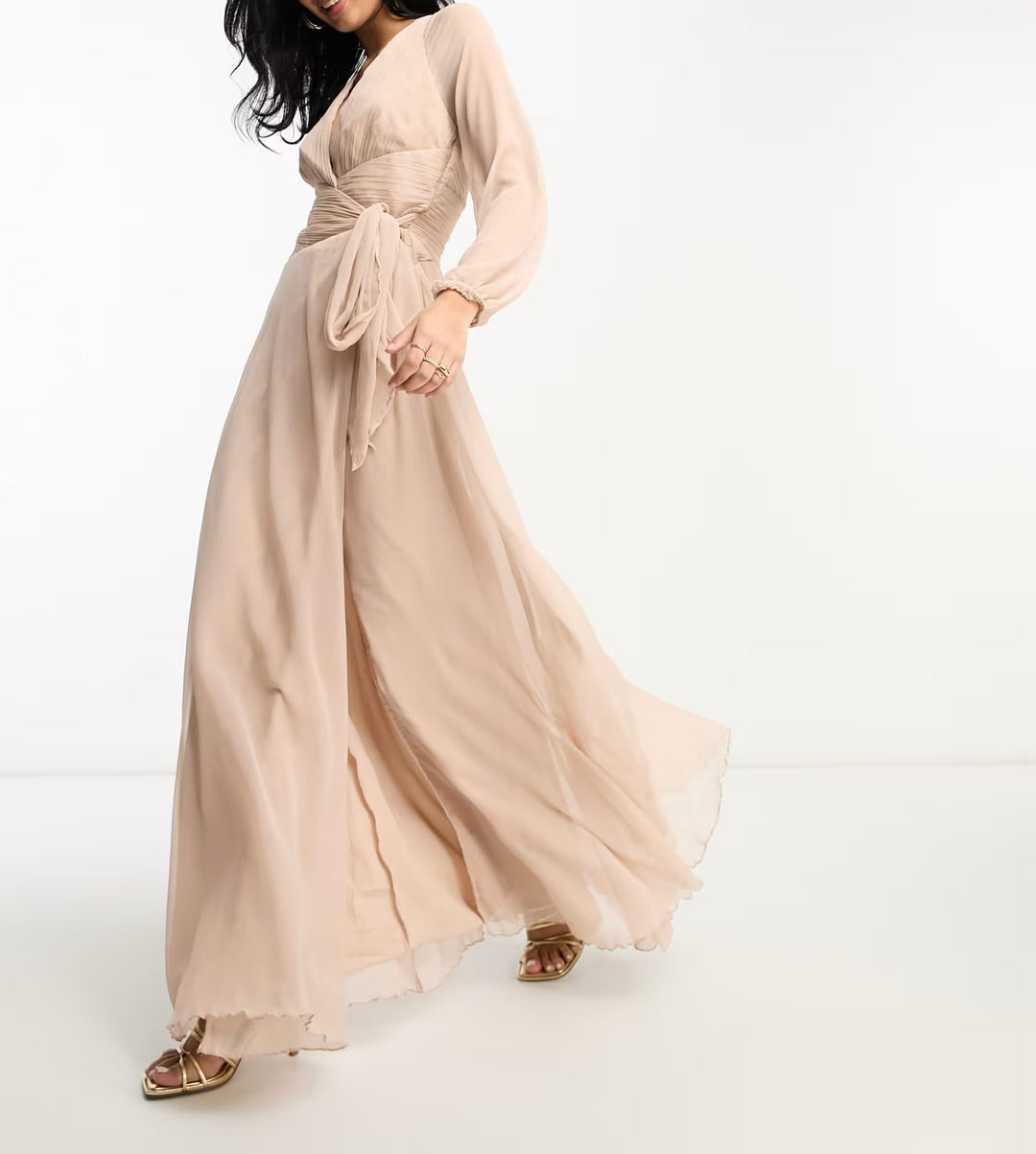 Rochie maxi Asos, bej