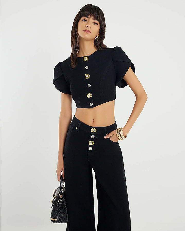 Felső RIVER ISLAND STUDIO, fekete