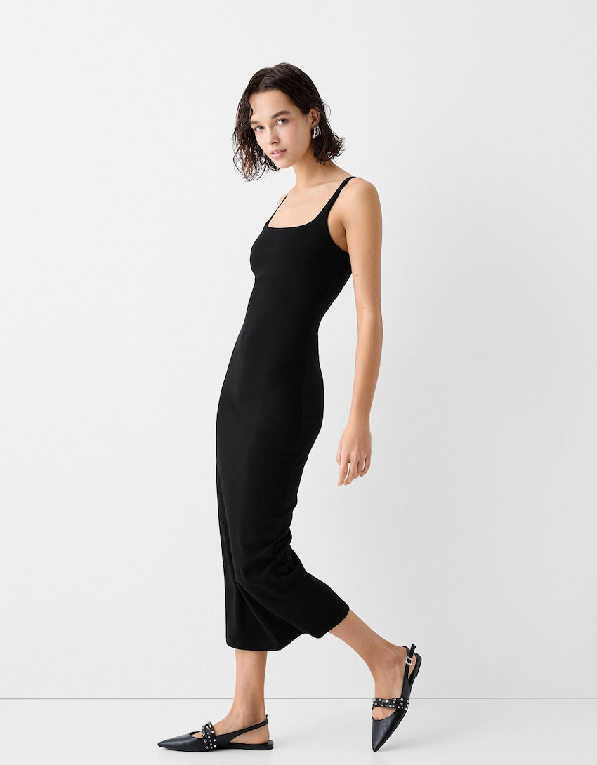 Rochie midi BERSHKA, negru