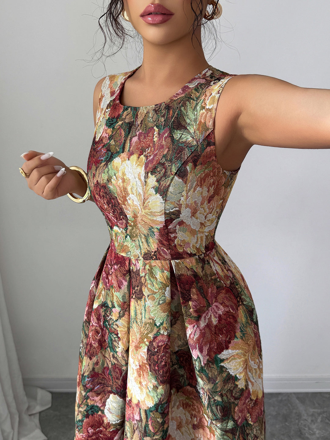 Rochie midi SHEIN, maro