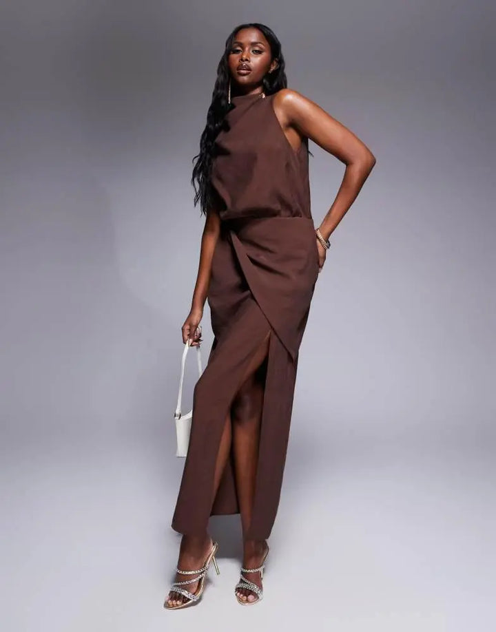 Rochie maxi ASOS, maro
