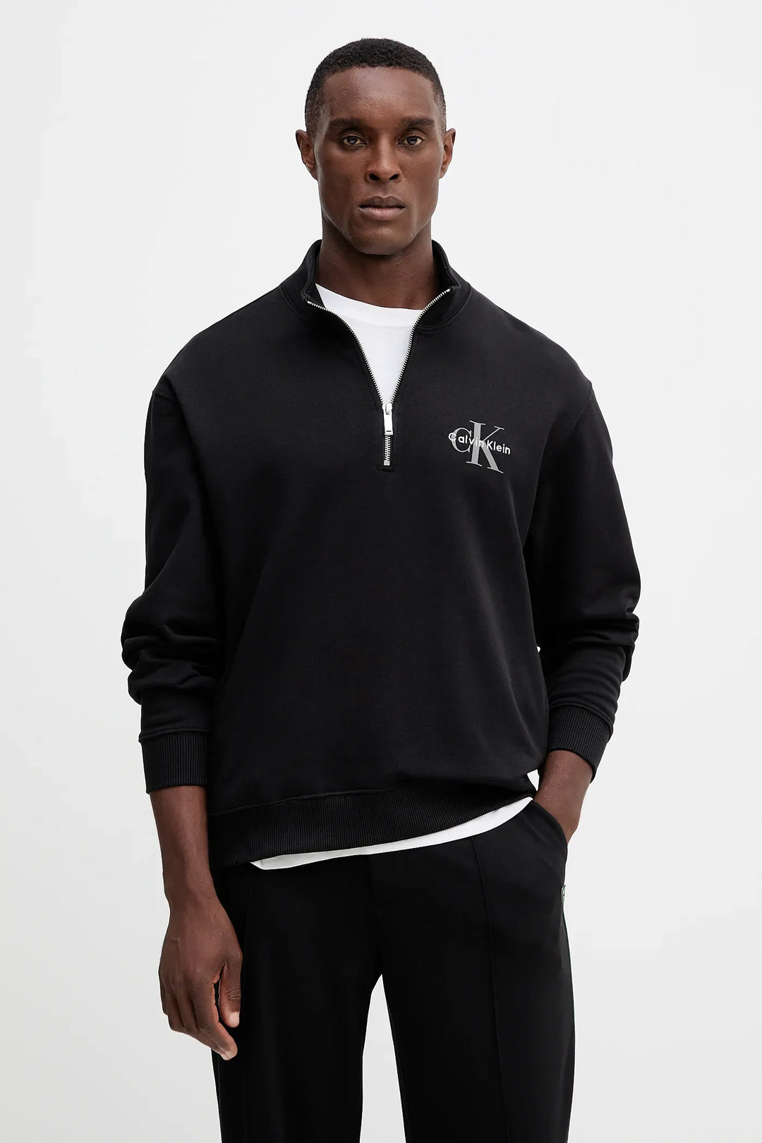 Cipzáras blúz CALVIN KLEIN JEANS, fekete