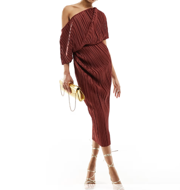 ASOS midi ruha, barna