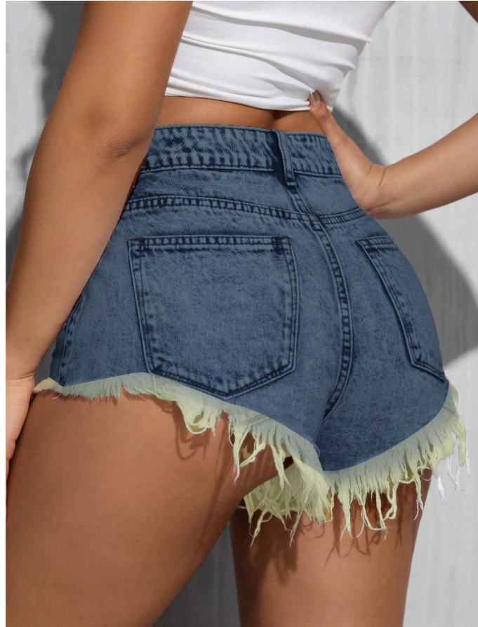 Pantaloni scurți de blugi Shein, albastru