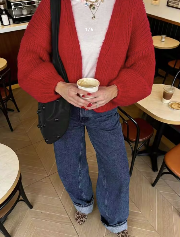 Kardigán SHEIN, piros