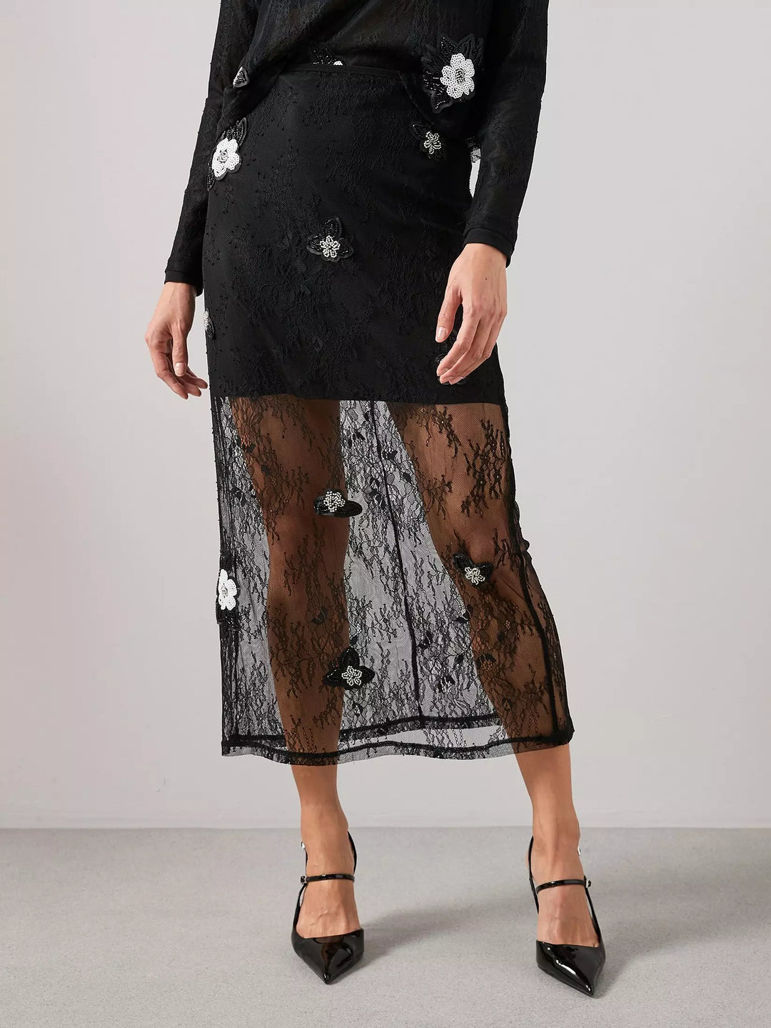 Midiszoknya THE VERY COLLECTION, fekete