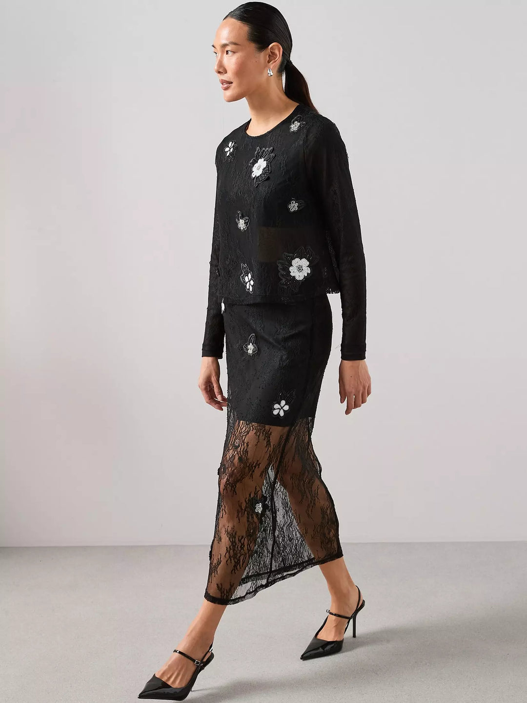 Midiszoknya THE VERY COLLECTION, fekete