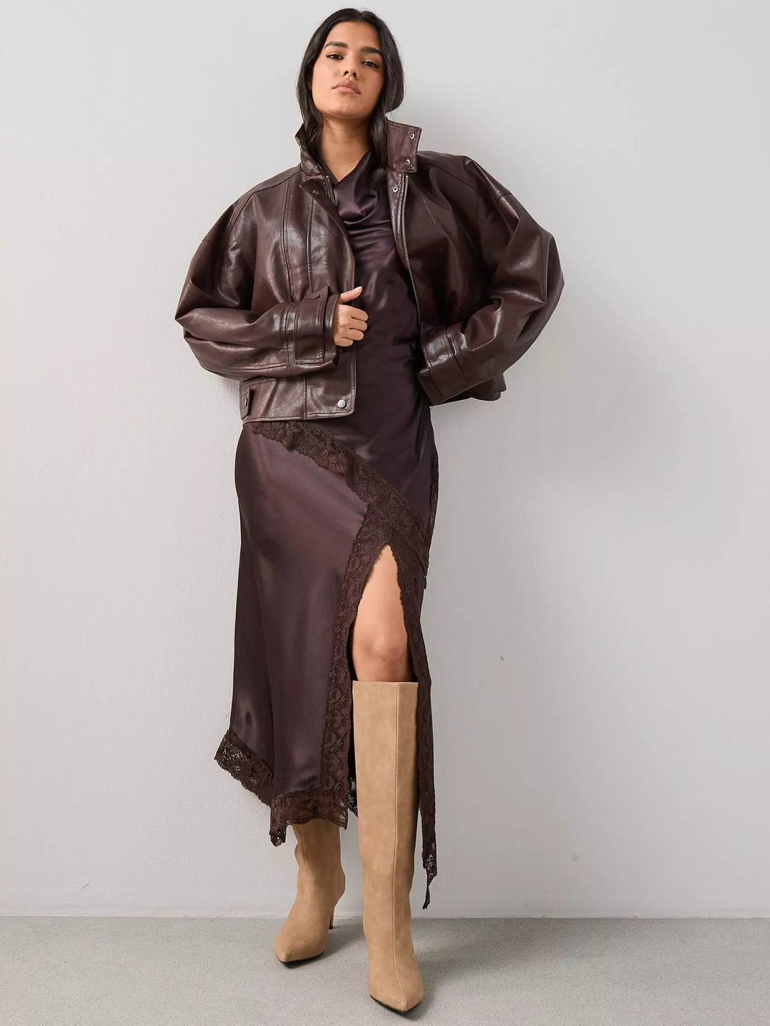 Midiszoknya THE VERY COLLECTION, barna