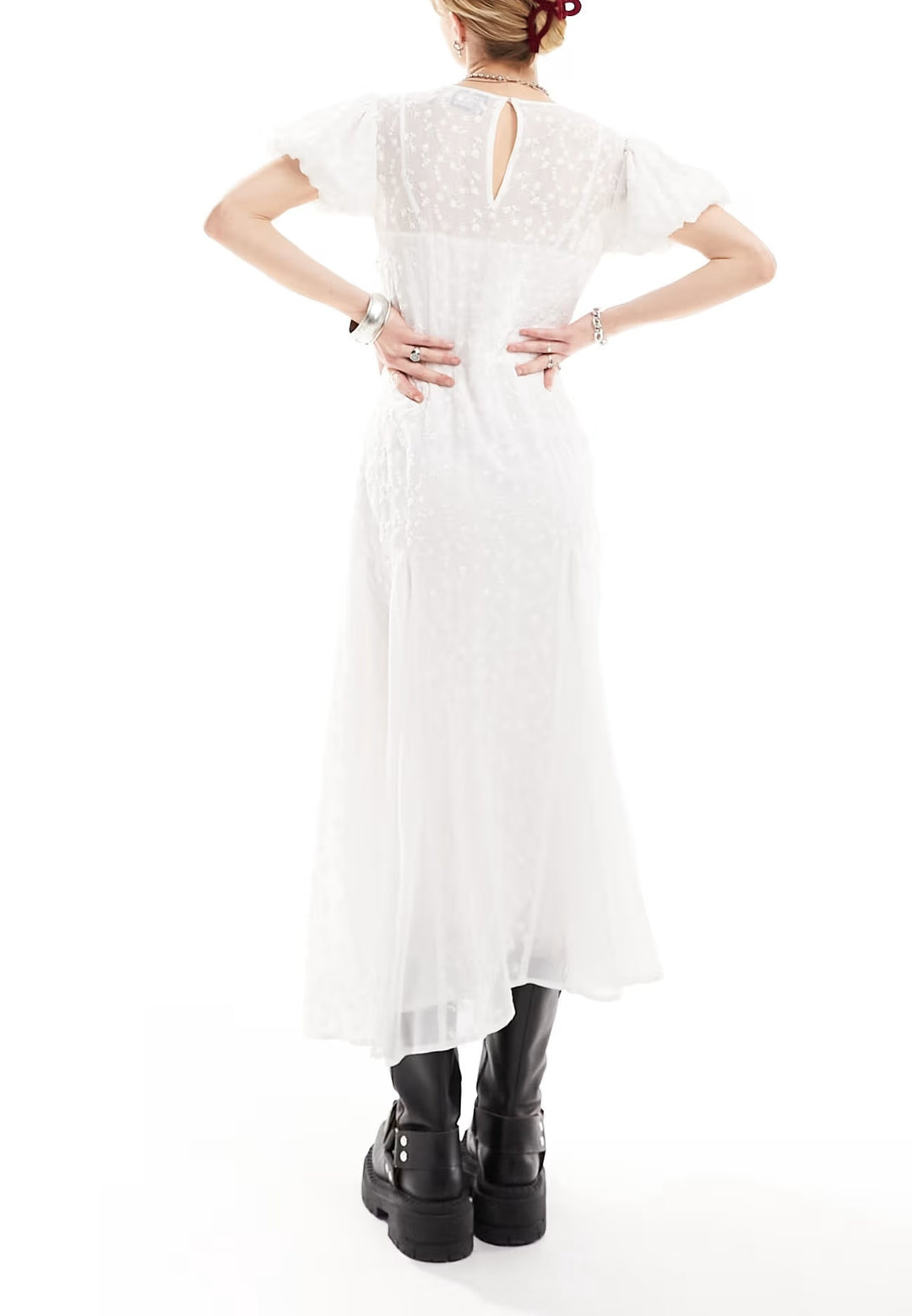 Rochie midi RECLAIMED VINTAGE , alb