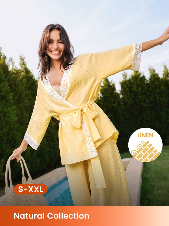 Set pijamale SHEIN, galben