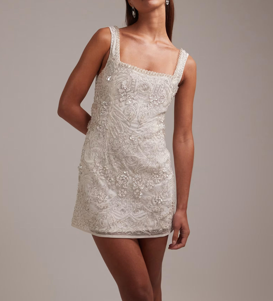 Rochie de ocazie ASOS, alb