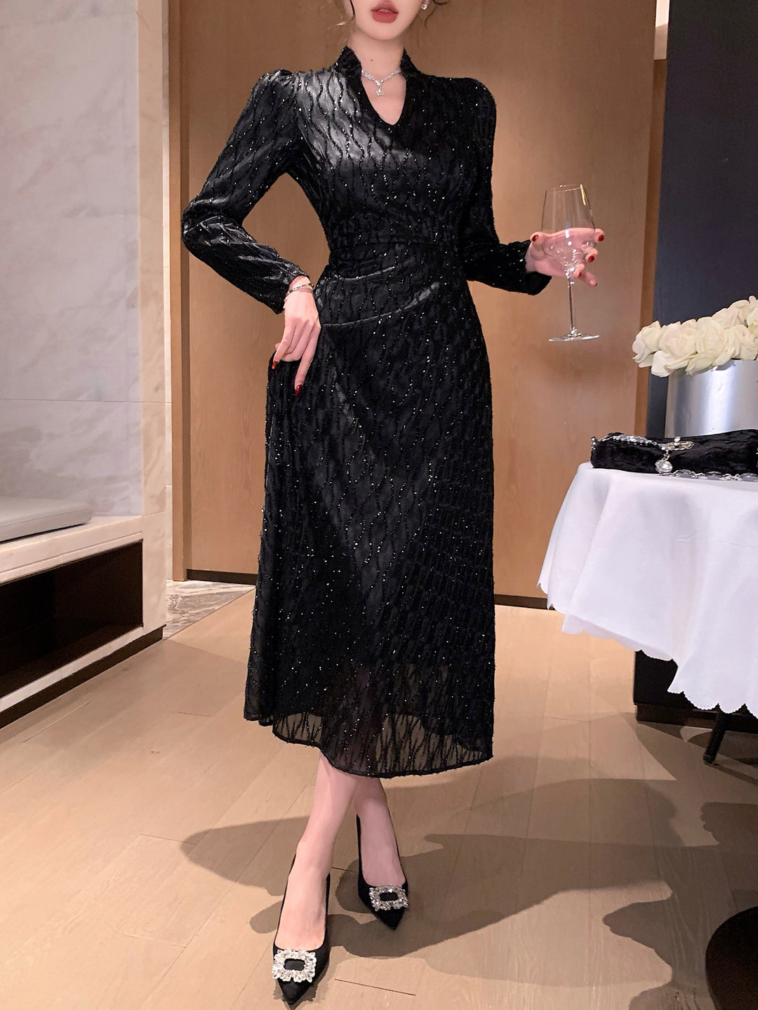 Rochie maxi SHEIN, negru
