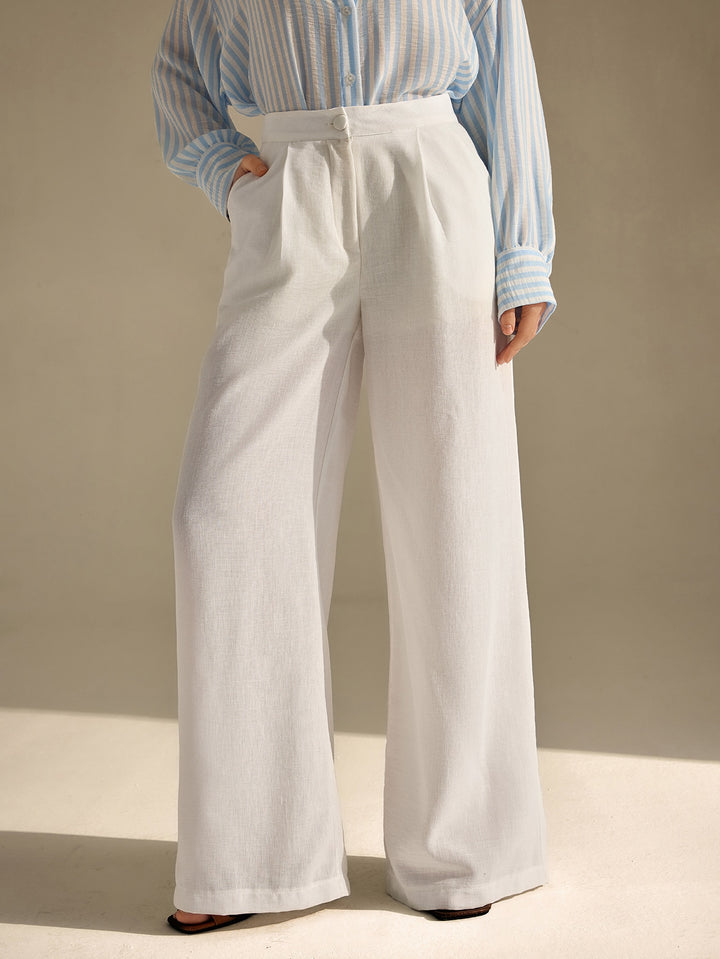 Pantaloni SHEIN, alb