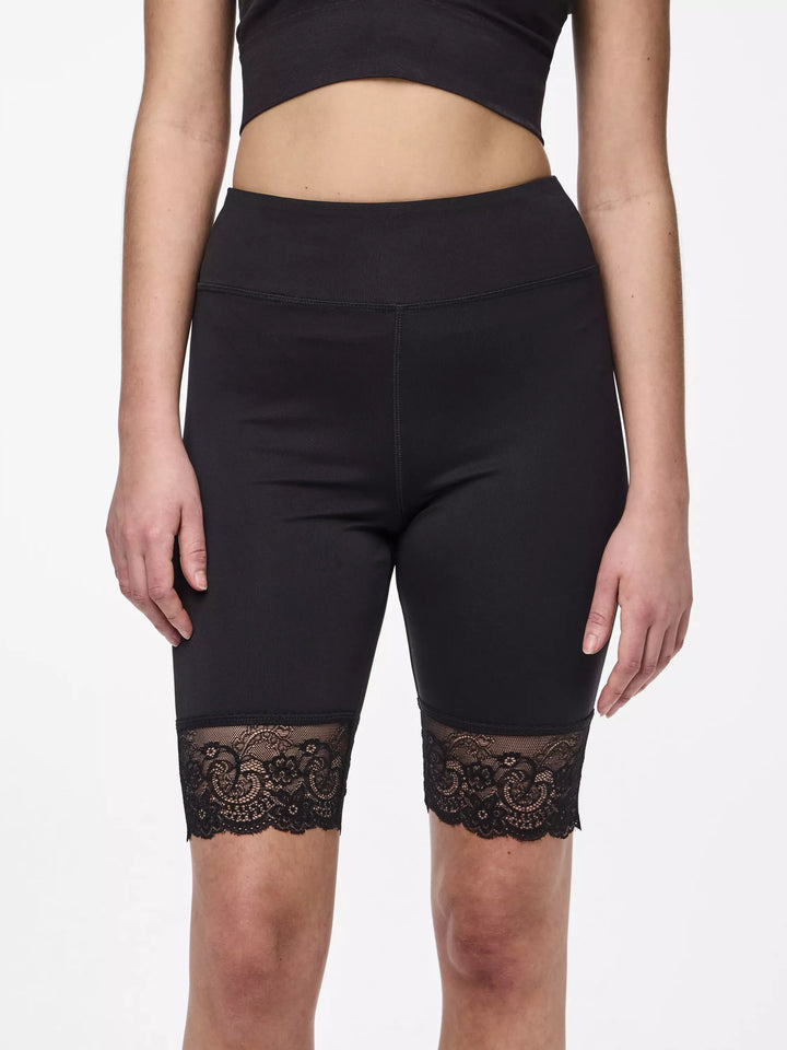 PIECES Rövid leggings, fekete