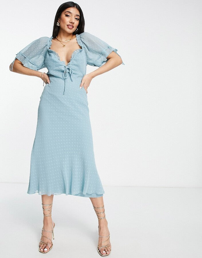 ASOS midi ruha, kék