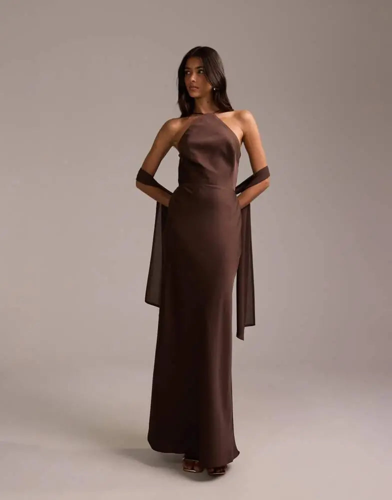 Rochie maxi ASOS, maro